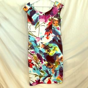 Joseph Ribkoff Colorful Cap Sleeve Dress Size 10